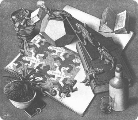 REPTILES - Litografía de M. Escher