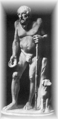 Estatuilla del filósofo cínico Diógenes de Sinope (413-323 aC)
