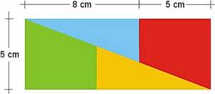 Rectángulo de 13 x 5 cm (Area= 65 cm2)
